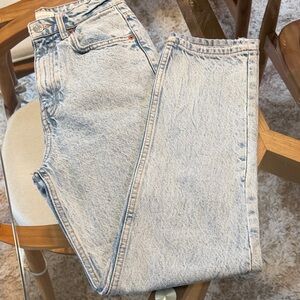 Zara Women's High Rise Denim Jeans - Light Blue